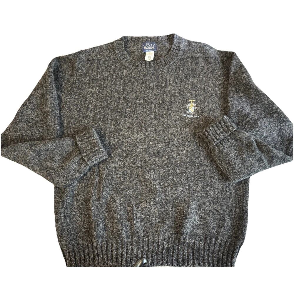 Vintage Oversized Mens 100% Wool Phi Delta Theta Sweater Woolrich | Grandpa